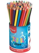 Színes ceruza készlet, háromszögletű, ceruzatartó, MAPED "School Peps" (IMA832000)