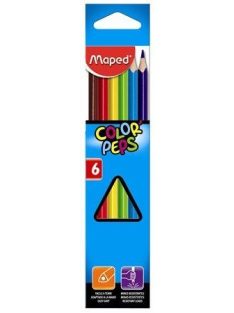   Színes ceruza készlet, háromszögletű, MAPED "Color'Peps Star", 6 különböző szín (IMA832002)