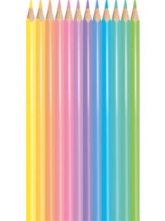   Színes ceruza készlet, háromszögletű, MAPED "Color'Peps Pastel", 12 különböző pasztell szín (IMA832069)