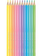 Színes ceruza készlet, háromszögletű, MAPED "Color'Peps Pastel", 12 különböző pasztell szín (IMA832069)