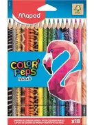 Színes ceruza készlet, háromszögletű, MAPED "Color'Peps Animal", 18 különböző szín (IMA832218)