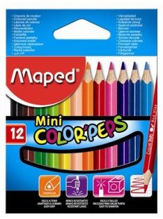   Színes ceruza készlet, háromszögletű, MAPED "Color'Peps Star Mini", 12 különböző szín (IMA832500)