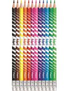 Színes ceruza készlet, háromszögletű, radírozható, MAPED "Color'Peps Oops", 12 különböző szín (IMA832812)