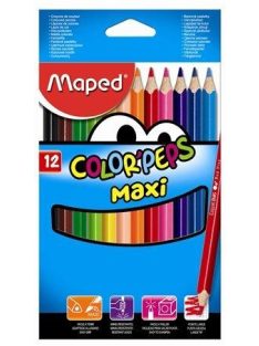   Színes ceruza készlet, háromszögletű, vastag, MAPED "Jumbo", 12 különböző szín (IMA834010)