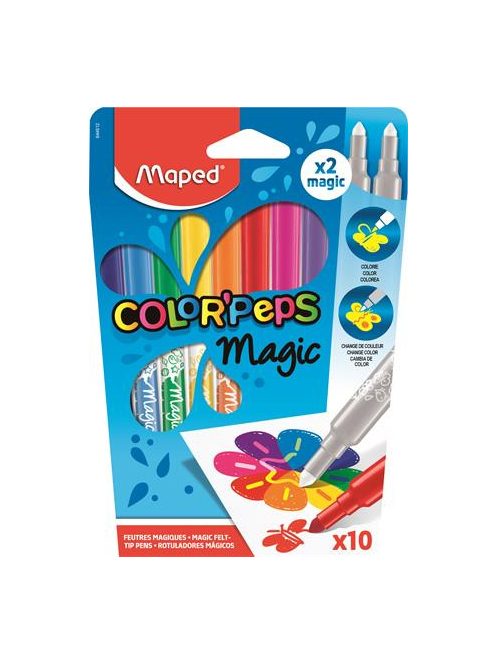 Filctoll készlet, 3,6 mm, MAPED "Color'Peps Magic", 8+2 különböző szín (IMA844612)