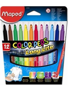   Filctoll készlet, 1-3,6 mm, kimosható, MAPED "Color'Peps Long Life", 12 különböző szín (IMA845020)