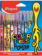 Filctoll készlet, 2,8 mm, kimosható, MAPED "Color'Peps Monster" 12 különböző szín (IMA845400)
