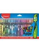 Filctoll készlet, 2,8 mm, kimosható, MAPED "Color'Peps Monster" 24 különböző szín (IMA845401)