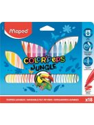 Filctoll készlet, 2,8 mm, kimosható, MAPED "Color'Peps Jungle", 18 különböző szín (IMA845421)