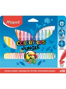   Filctoll készlet, 2,8 mm, kimosható, MAPED "Color'Peps Jungle", 18 különböző szín (IMA845421)