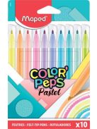Filctoll készlet, 2,8 mm, kimosható, MAPED  "Color'Peps Pastel", 10 különböző pasztell szín (IMA845469)