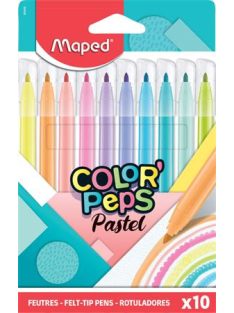   Filctoll készlet, 2,8 mm, kimosható, MAPED  "Color'Peps Pastel", 10 különböző pasztell szín (IMA845469)