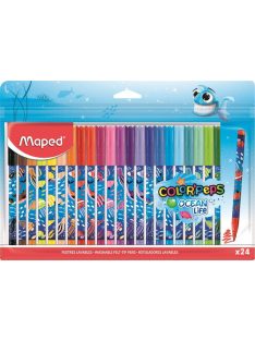  Filctoll készlet, 2 mm, kimosható, MAPED "Color'Peps Ocean Life", 12 különböző szín (IMA845701)
