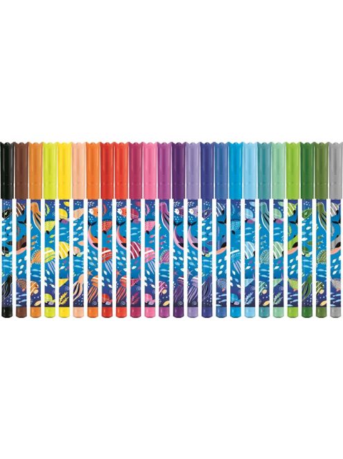 Filctoll készlet, 2 mm, kimosható, MAPED "Color'Peps Ocean Life", 12 különböző szín (IMA845701)