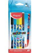 Filctoll készlet, 2 mm, kimosható, MAPED "Color'Peps Ocean Life", 24 különböző szín (IMA845703)