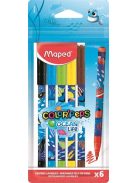 Filctoll készlet, 2 mm, kimosható, MAPED "Color'Peps Ocean Life", 24 különböző szín (IMA845703)