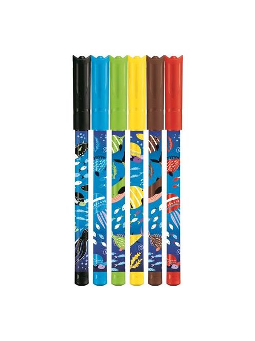 Filctoll készlet, 2 mm, kimosható, MAPED "Color'Peps Ocean Life", 24 különböző szín (IMA845703)