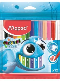   Filctoll készlet, 2 mm, kimosható, MAPED "Color'Peps Ocean", 12 különböző szín (IMA845720)