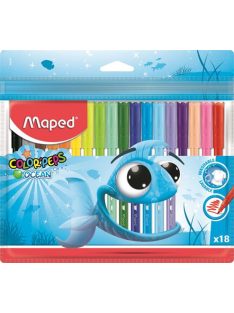   Filctoll készlet, 2 mm, kimosható, MAPED "Color'Peps Ocean", 18 különböző szín (IMA845721)