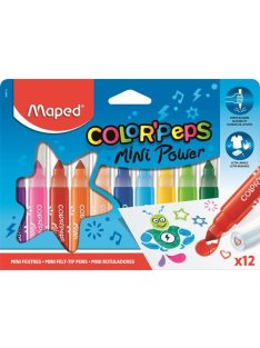   Filctoll készlet, 6,5 mm, kimosható, MAPED "Color'Peps Mini Power", 12 különböző szín (IMA846612)