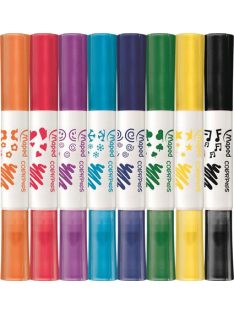   Filctoll készlet, 7,5 mm, kétvégű, MAPED "Color'Peps Duo Stamp" 8 különböző szín és minta (IMA846808)