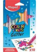 Filctoll készlet, 2,8 mm, csillámos, MAPED "Color'Peps Glitter", 10 különböző szín (IMA847110)