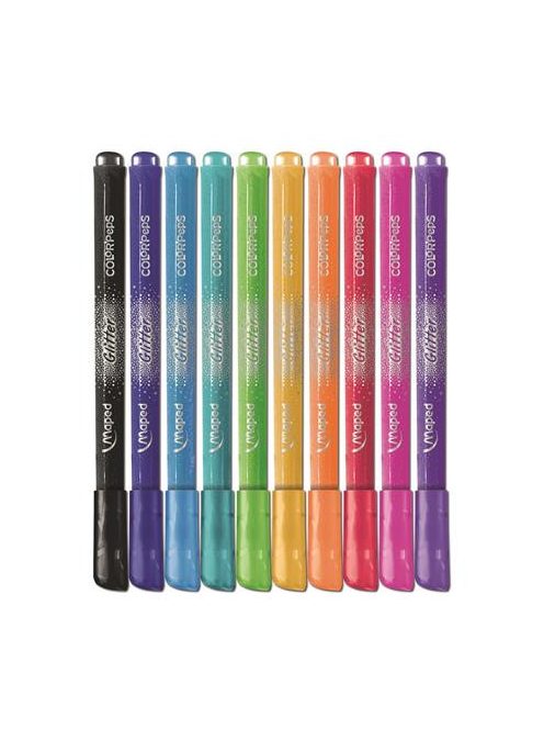 Filctoll készlet, 2,8 mm, csillámos, MAPED "Color'Peps Glitter", 10 különböző szín (IMA847110)