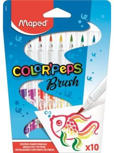   Filctoll készlet, kimosható, ecsetjellegű, MAPED "Color ’Peps Brush", 10 különböző szín (IMA848010)
