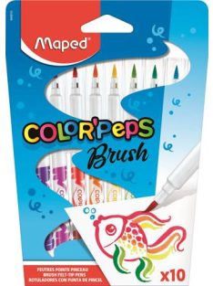   Filctoll készlet, kimosható, ecsetjellegű, MAPED "Color ’Peps Brush", 10 különböző szín (IMA848010)