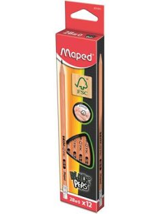   Grafitceruza radírral, 2B, háromszögletű, MAPED "Black'Peps" (IMA851722D)