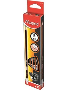   Grafitceruza radírral, B, háromszögletű, MAPED "Black'Peps" (IMA851724D)
