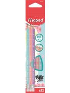 Grafitceruza radírral, HB, háromszögletű, MAPED "Black'Peps Pastel", vegyes pasztell színek (IMA851730)