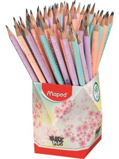   Grafitceruza radírral, ceruzatartó, HB, háromszögletű, MAPED "Black'Peps Pastel", vegyes pasztell színek (IMA851769)