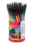 Grafitceruza radírral, ceruzatartó, HB, háromszögletű, MAPED "Black'Peps Energy", 6 különböző minta (IMA852002)