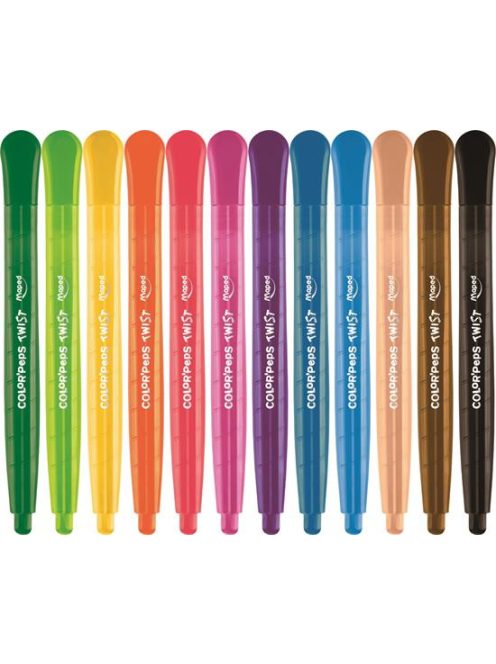 Zsírkréta, kitekerhető, MAPED "Color'Peps", 12 különböző szín (IMA860612)