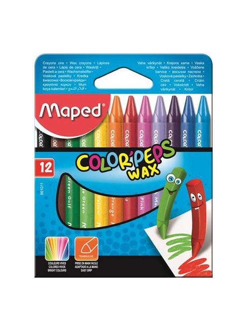 Zsírkréta, MAPED "Color'Peps Wax", 12 különböző szín (IMA861011)