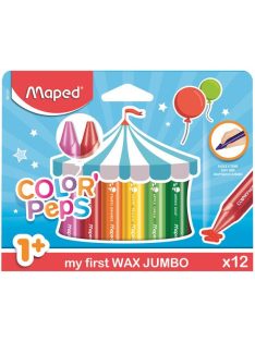   Zsírkréta, vastag, MAPED "Color'Peps MAXI Wax", 12 különböző szín (IMA861311)