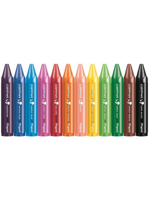 Zsírkréta, vastag, MAPED "Color'Peps MAXI Wax", 12 különböző szín (IMA861311)