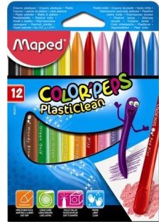   Zsírkréta, MAPED "Color'Peps" PlastiClean, 12 különböző szín (IMA862011)