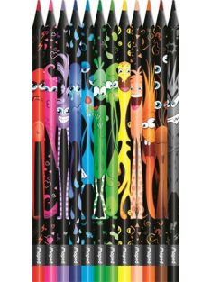   Színes ceruza készlet, háromszögletű, MAPED "Color'Peps Monster", 12 különböző szín (IMA862612)