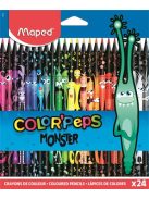 Színes ceruza készlet, háromszögletű, MAPED "Color'Peps Monster" 24 különböző szín (IMA862624)
