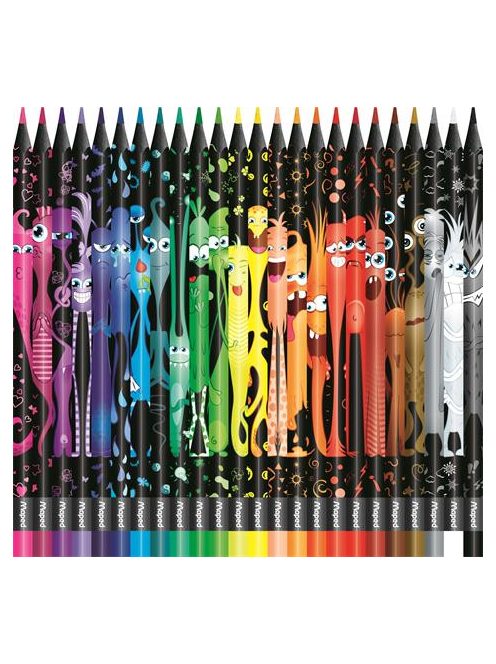 Színes ceruza készlet, háromszögletű, MAPED "Color'Peps Monster" 24 különböző szín (IMA862624)