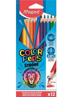   Színes ceruza készlet, háromszögletű, MAPED "Color'Peps Strong", 12 különböző szín (IMA862712)