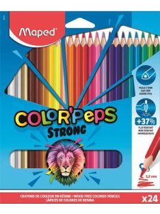  Színes ceruza készlet, háromszögletű, MAPED "Color'Peps Strong", 24 különböző szín (IMA862724)