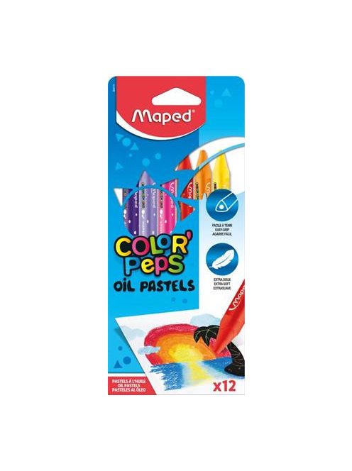 Olajpasztell kréta, MAPED "Color'Peps", 12 különböző szín (IMA864010)