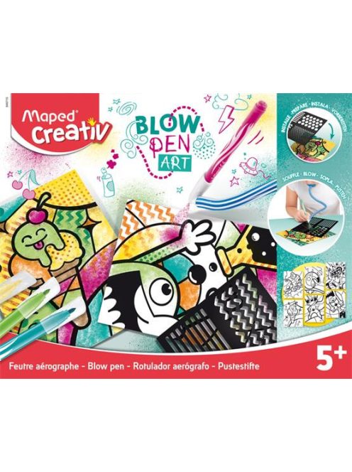 Fújós filctoll készlet, MAPED CREATIV, "Blow pen Art", csíkozás (IMAC846715)