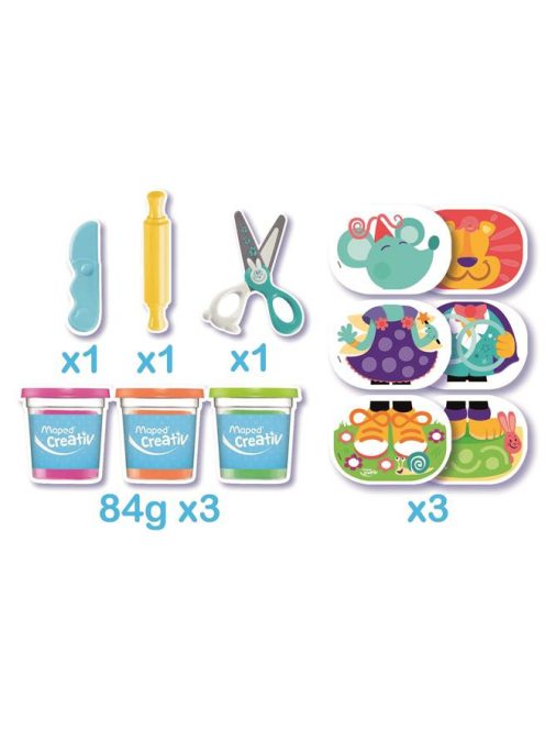 Kreatív készségfejlesztő készlet, MAPED CREATIV, "Early age", varázslatos gyurmavilág (IMAC907007)