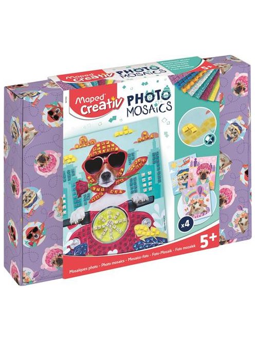 Mozaikos képkészítő készlet, MAPED CREATIV, "Cute Animals", aranyos állatok (IMAC907050)