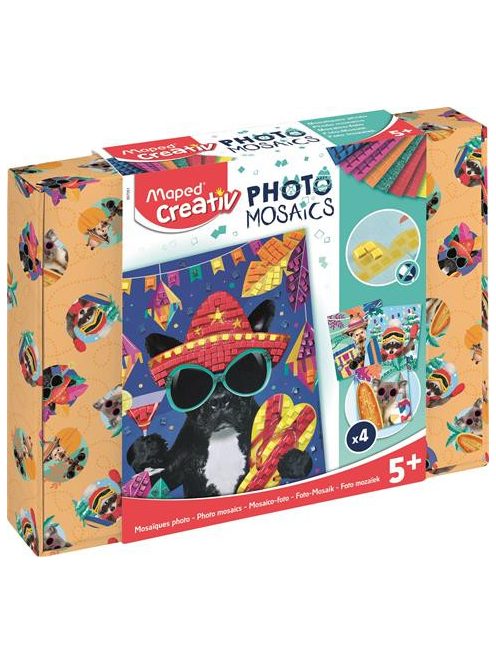 Mozaikos képkészítő készlet, MAPED CREATIV, "Adveture Animals", kalandos állatok (IMAC907051)