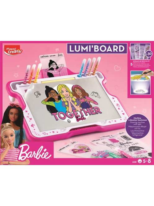 Kreatív készségfejlesztő rajzkészlet, MAPED CREATIV "Lumi Board Barbie" (IMAC907061)